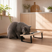 Gamelle surélevée bois pour chat Miorra - visuel produit 2