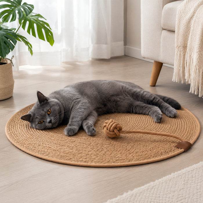 Tapis griffoir naturel pour chat Miorra - 40cm Avec balle - visuel principal