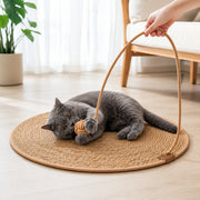 Tapis griffoir naturel pour chat Miorra - 40cm Avec balle - visuel produit 3